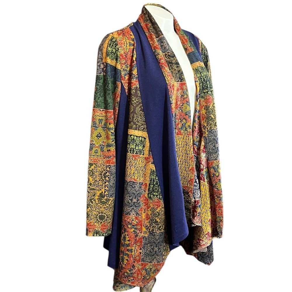 Soft Surroundings Patchwork Boho Open Front Cardi… - image 2